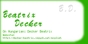 beatrix decker business card